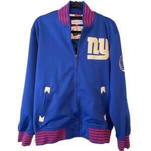 Mitchell & Ness New York Giants Throwback Zip Up Jacket Adult Medium
